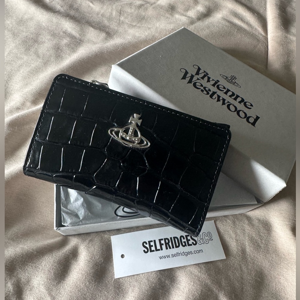 Vivienne Westwood Shiny Black Croc Wallet